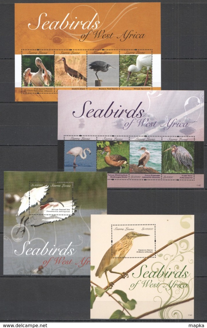 Y405 2014 SIERRA LEONE BIRDS SEABIRDS OF WEST AFRICA #5588-97 MICHEL 39 EURO 2KB+2BL MNH - Altri & Non Classificati