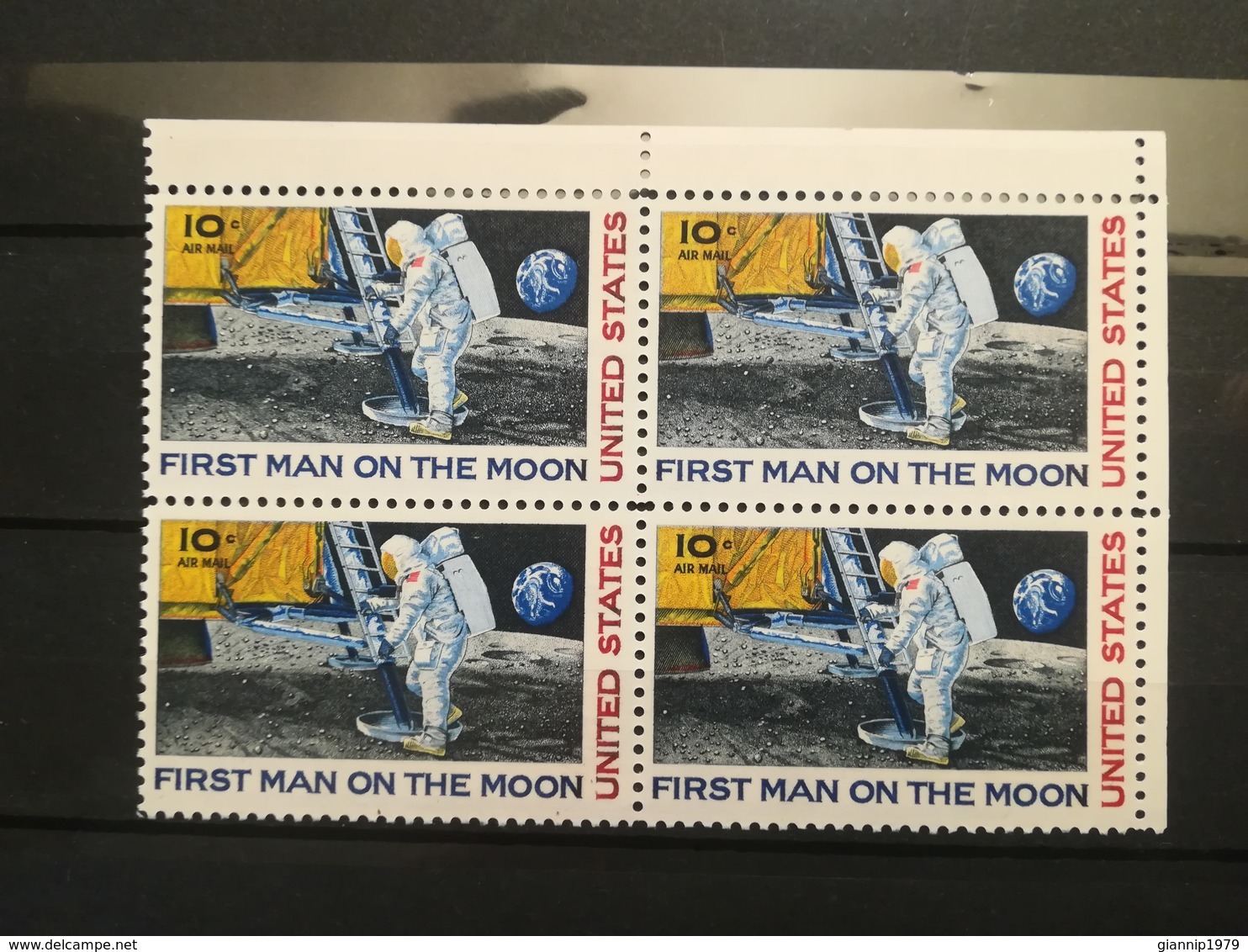 FRANCOBOLLI STAMPS U.S.A. STATI UNITI 1969 MNH** NUOVI AIR MAIL FIRST MAN ON THE MOON UNITED STATES QUARTINA - Nuovi