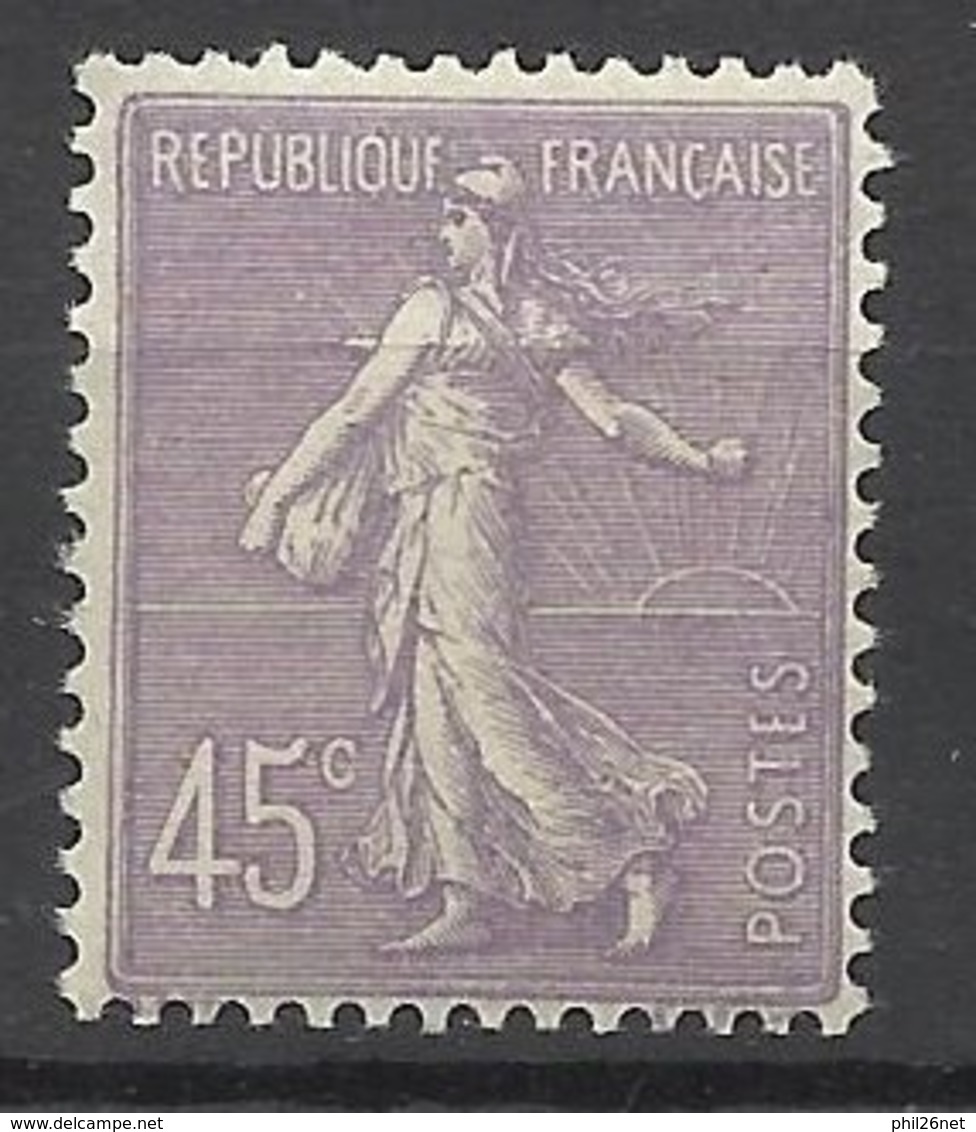 France N°  197    Semeuse Lignée 45c  Lilas     Neuf * * TB  = MNH  VF    - Nuovi