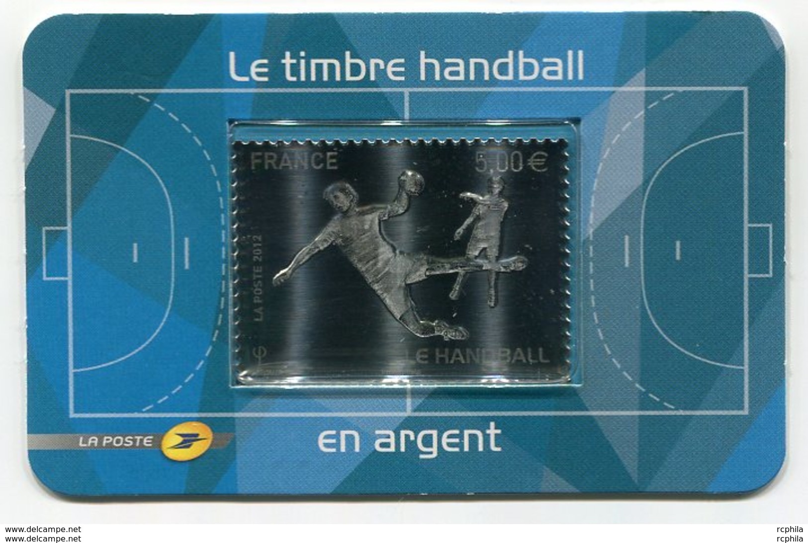 RC 13782 FRANCE N° 197 HANDBALL 5€ ARGENT AUTOADHÉSIF NEUF ** - Hand-Ball