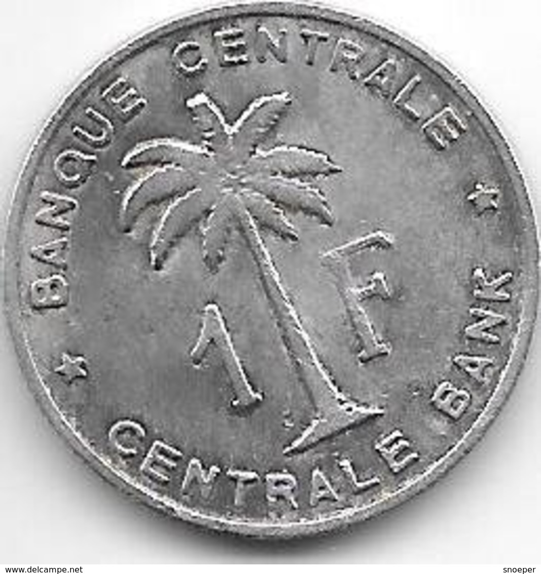 Belgium Congo 1 Franc  1960   Km 4   Vf - 1951-1960: Baudouin I