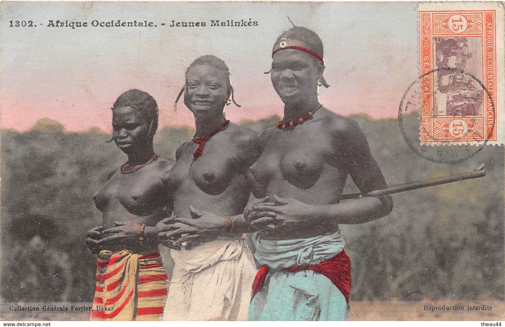 ¤¤  - AFRIQUE-OCIDENTALE  -  SENEGAL  -   Femmes Aux Seins Nus  -  Jeunes Malinkés  -  Oblitération  -   ¤¤ - Sénégal