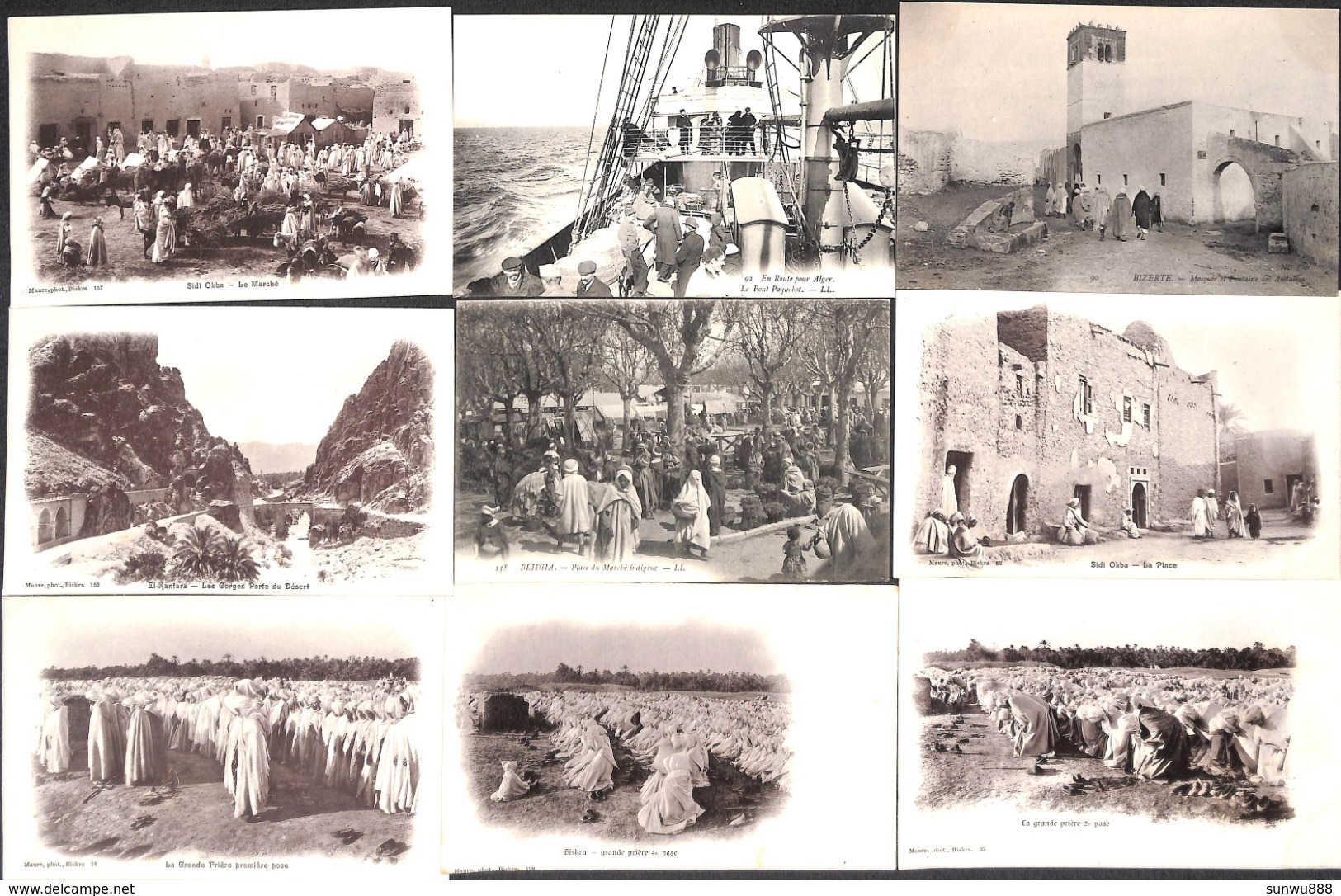 Lot 31 Cartes - Algérie - Tunisie - Bizerte - Sidi-Bou-Saïd Timgad Sétif El Kantara... (voir Scans) - Non Classés