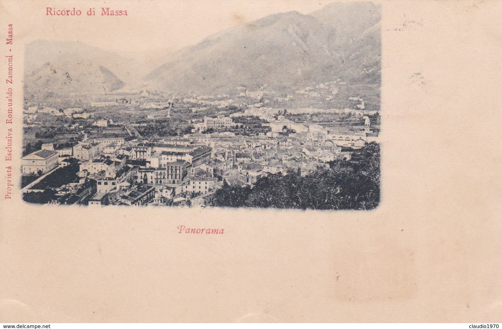 CARTOLINA - MASSA - RICORDO DI MASSA - PANORAMA - VIAGGIATA PER PISA ( FRANCOBOLLO ASPORTATO) - Massa