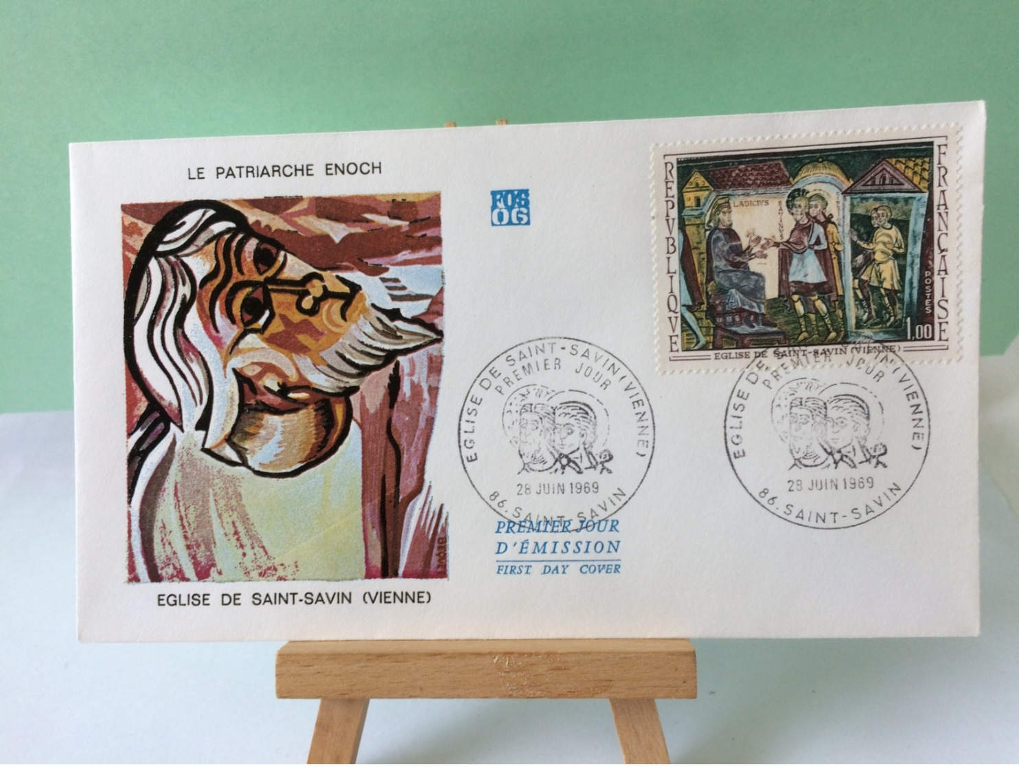 Le Patriarche Enoch (église Saint Savin) - 86 Saint Savin - 28.6.1969 FDC 1er Jour Coté 2,70€ - 1960-1969