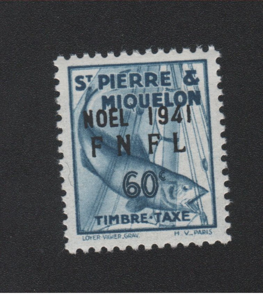 Faux Saint-Pierre Et Miquelon Taxe N° 48 60 C Gomme Charnière - Segnatasse