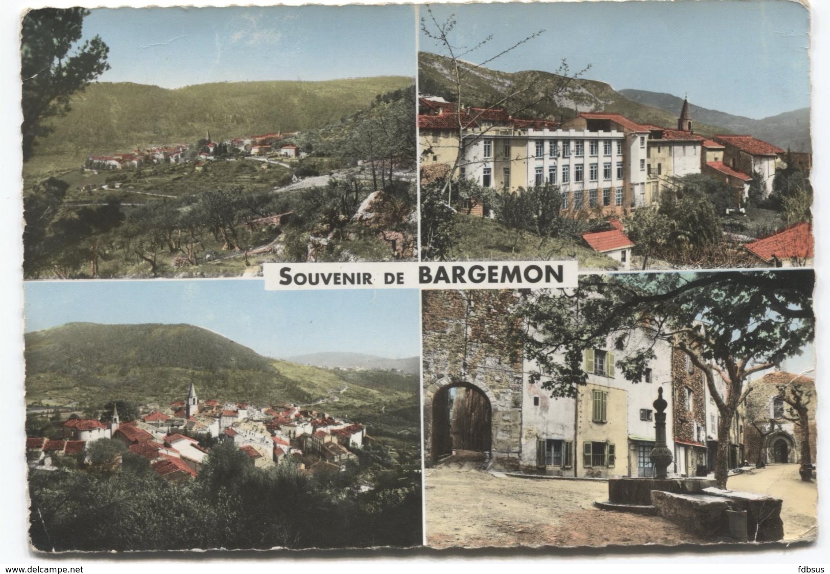 1960 Bargemon - Vue Générale - Hermitage Ste Anne - Eglise Et Porte Romaine - Ed Cap 13 - 4 Photos Sur Carte - Bargemon