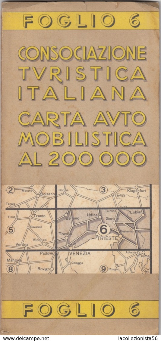 9528-CARTA AUTOMOBILISTICA D'ITALIA AL 200.000-FOGLIO 6-TRIESTE - Carte Stradali