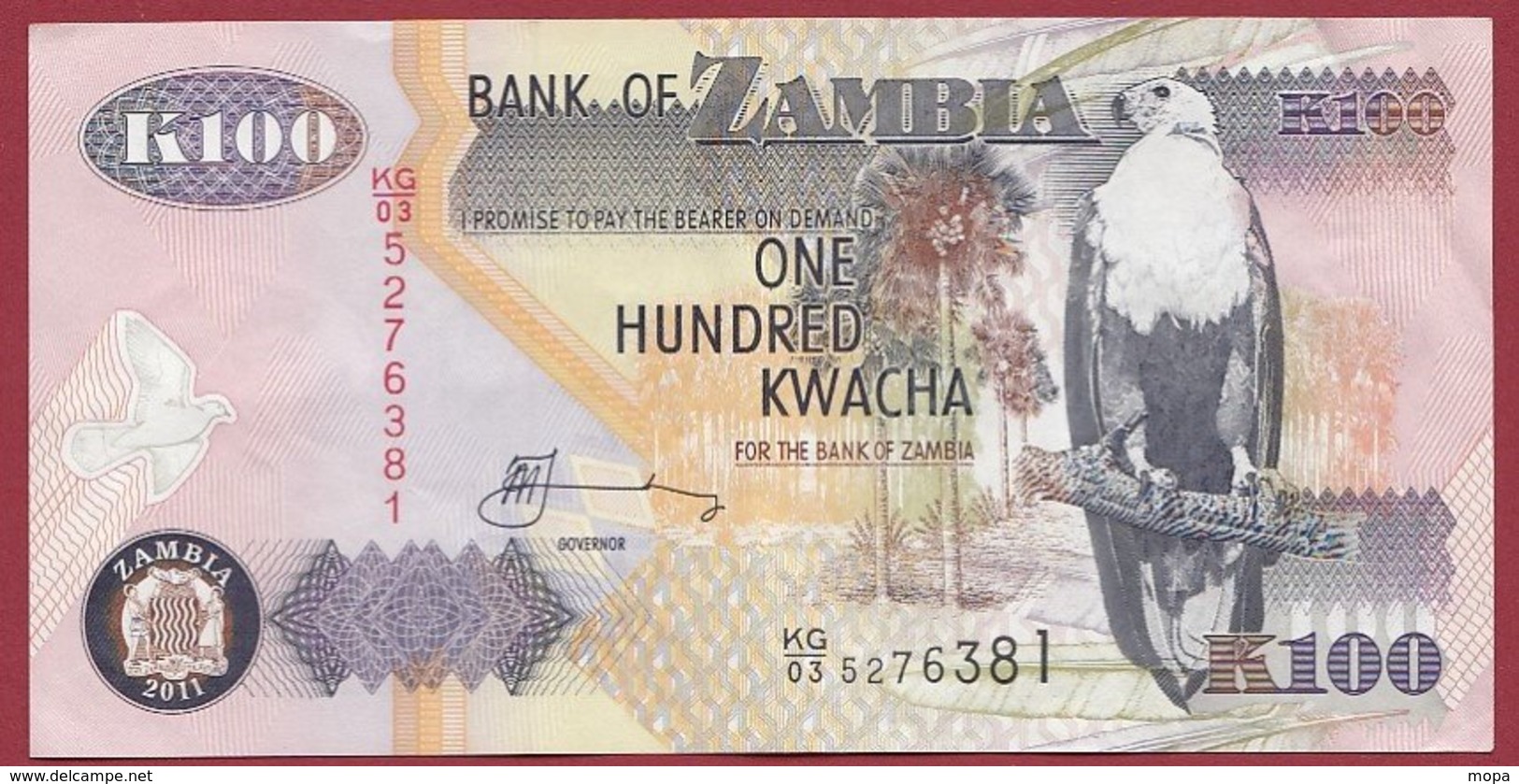 Zambie 100 Kwacha  2011   Dans L 'état N°41 - Zambia