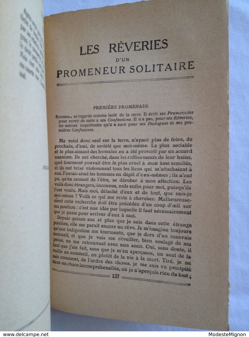 Du contrat social Suivi des Rêveries d'un promeneur solitaire de Jean-Jacques Rousseau. 1935