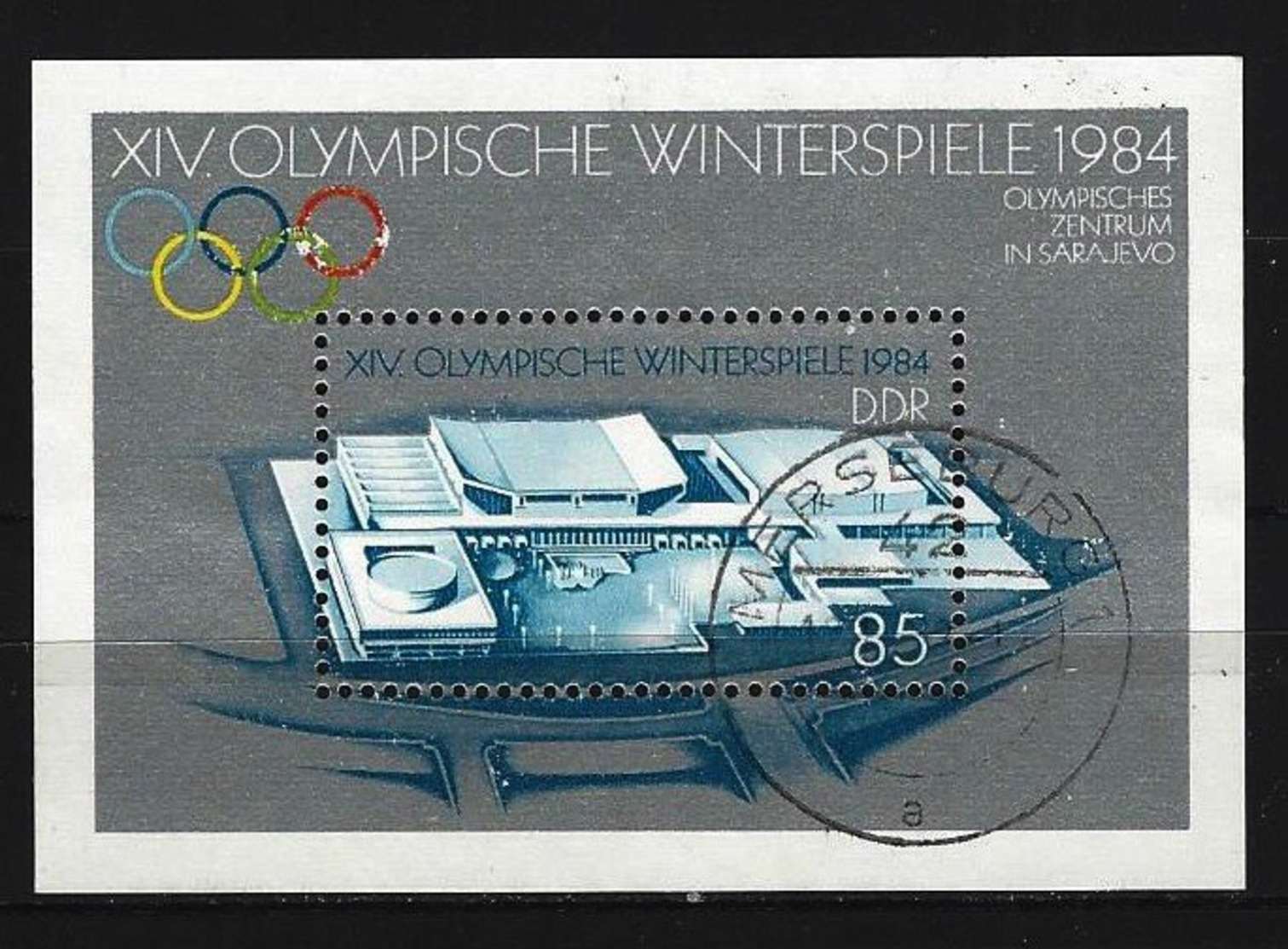 DDR - Block Mi-Nr. 74 - Olympische Winterspiele Sarajevo 1984 Gestempelt MERSEBURG - Sonstige & Ohne Zuordnung