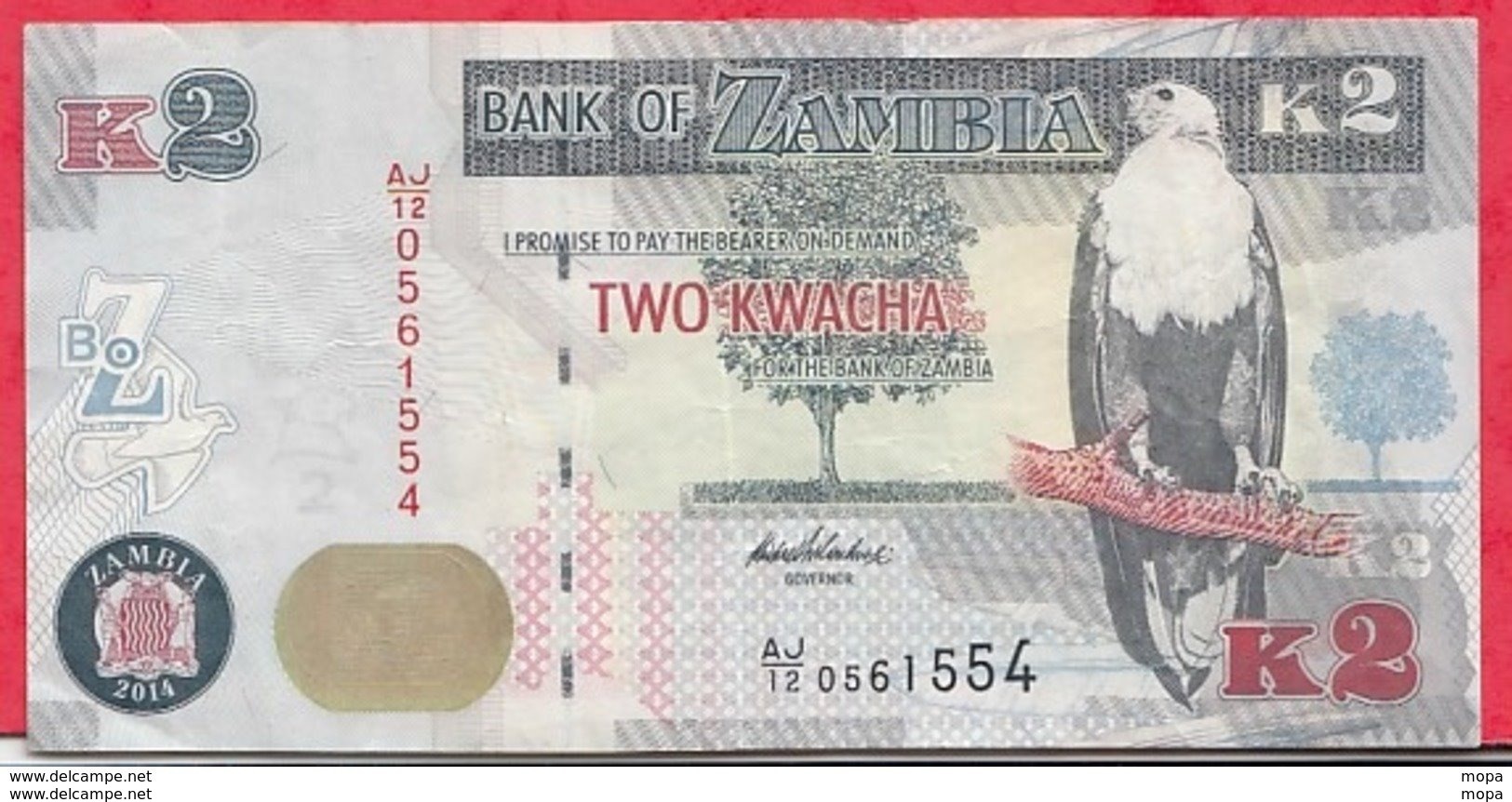 Zambie 2 Kwacha 2014 Dans L 'état N °54 - Zambie