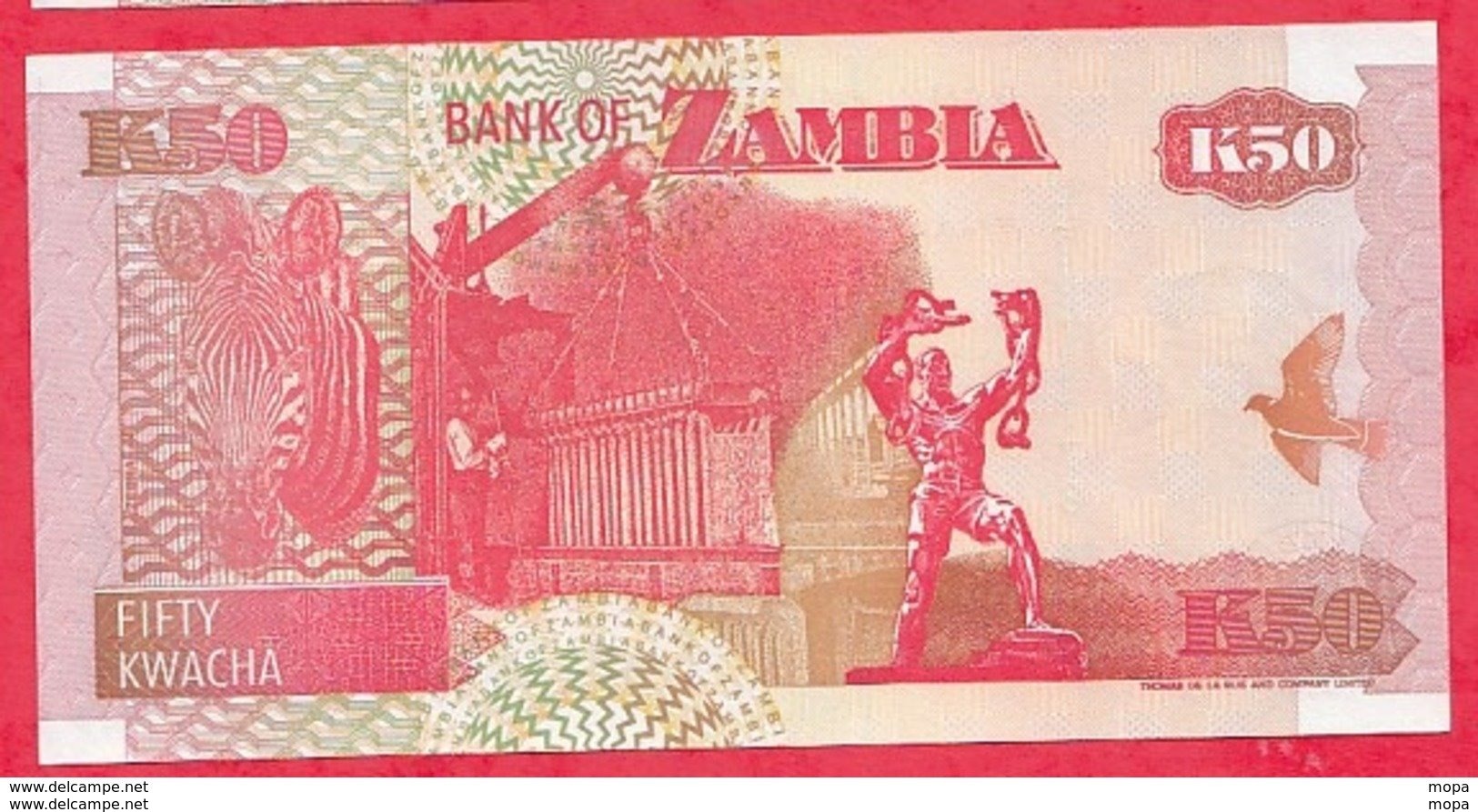 Zambie 50 Kwacha 2003 (sign 12) UNC N °56 - Zambie