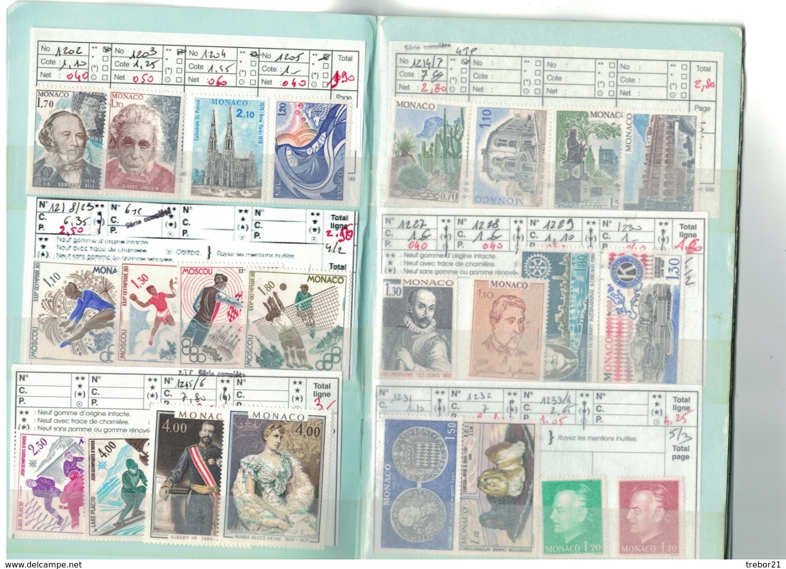 MONACO ** Cote Yvert de 2011 = 1 165,25 €uros  - Trois carnets de