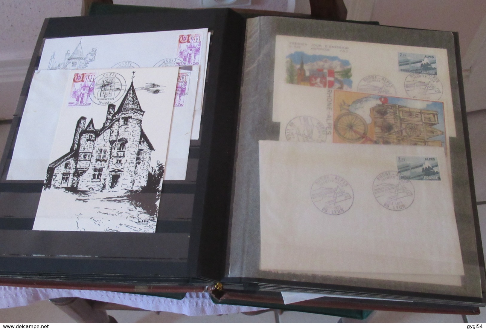 France 1973 - 1987 lot de timbres oblitérés et 100 fdc  1960 - 1970
