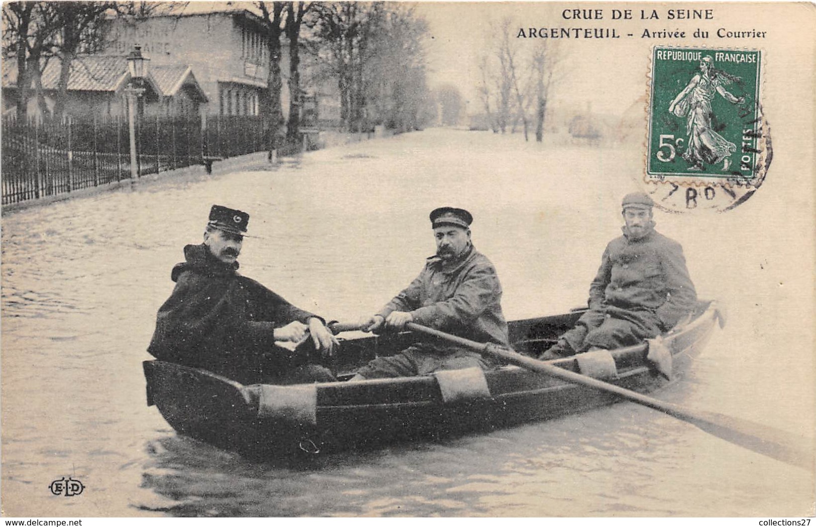 95-ARGENTEUIL- ARRIVEE DU COURRIER, CRUE DE LA SEINE - Argenteuil