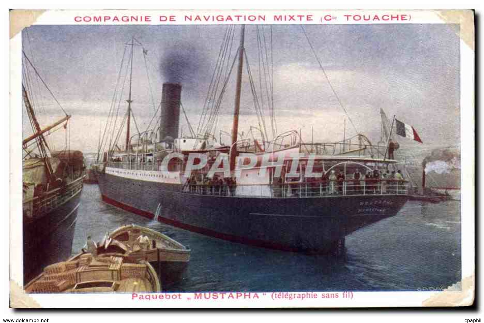 CPA Bateau Compagnie De Navigation Mixte Cie Touache Mustapha - Steamers