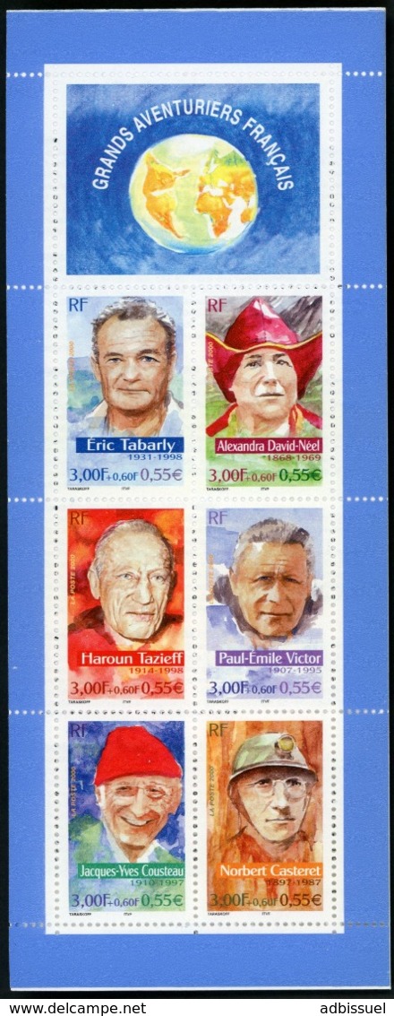 BC 3348 NEUF TB / PERSONNAGES Célèbres 2000, "Grands Aventuriers Français" / Valeur Timbres : 3.3€ - Personnages