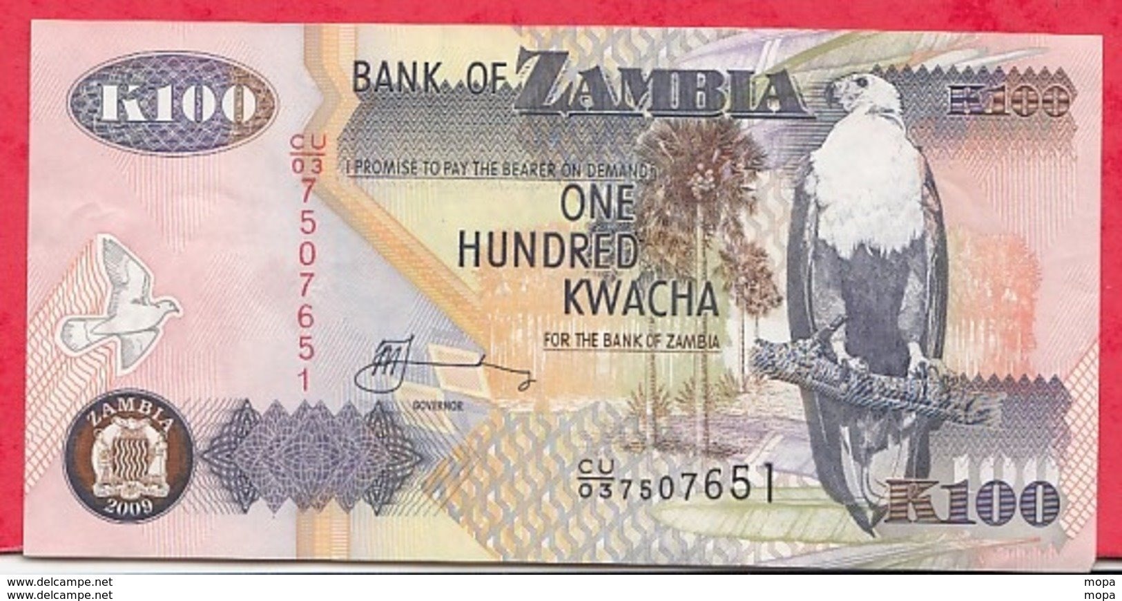 Zambie 100 Kwacha 2009 (sign 12) Dans L ' état N °63 - Zambia