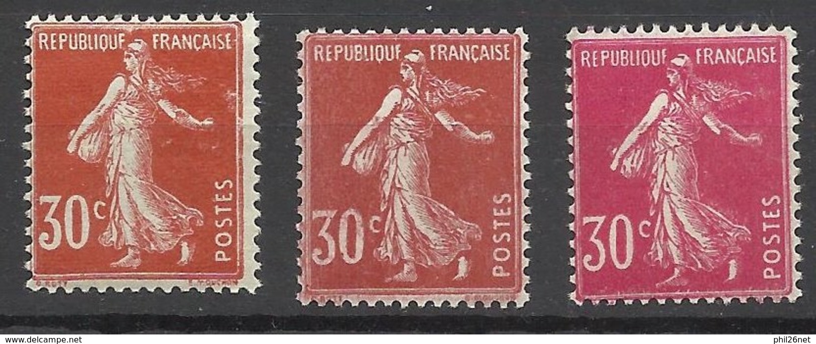 France N° 160;191 Et 360   Semeuse     Neufs * * TB  = MNH  VF    - 1906-38 Semeuse Con Cameo