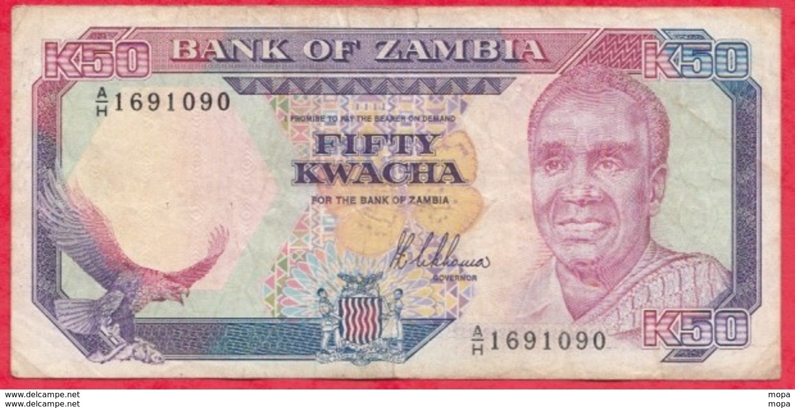 Zambie 50 Kwacha 1989 (Sign 8) Dans L 'état (FORTE COTE EN UNC) N °72 - Zambie