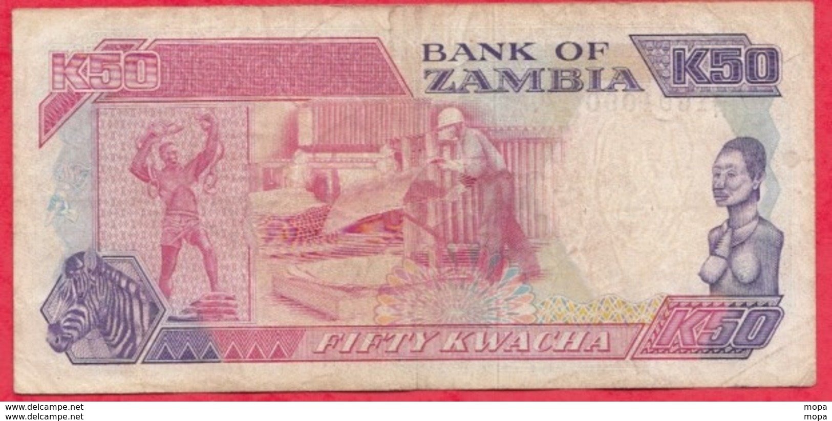 Zambie 50 Kwacha 1989 (Sign 8) Dans L 'état (FORTE COTE EN UNC) N °72 - Zambie