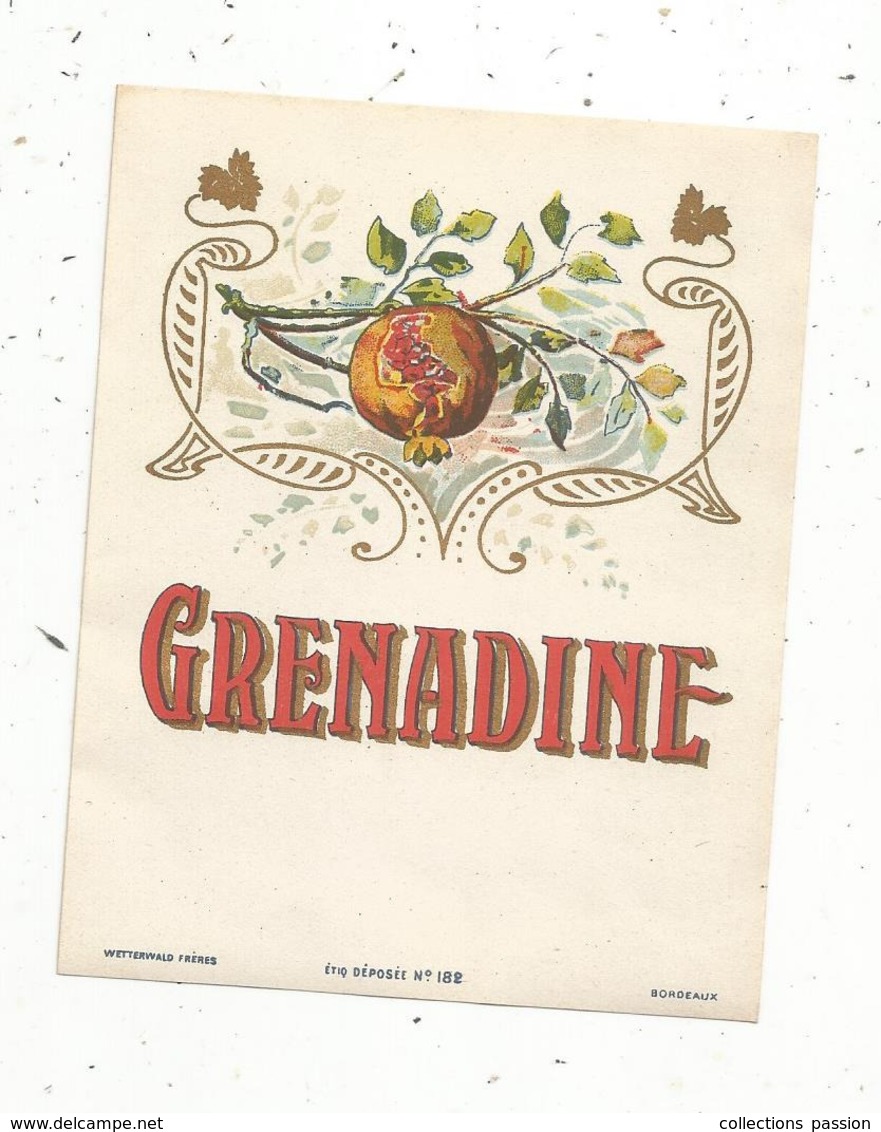 étiquette ,  GRENADINE , N° 182 - Sonstige & Ohne Zuordnung