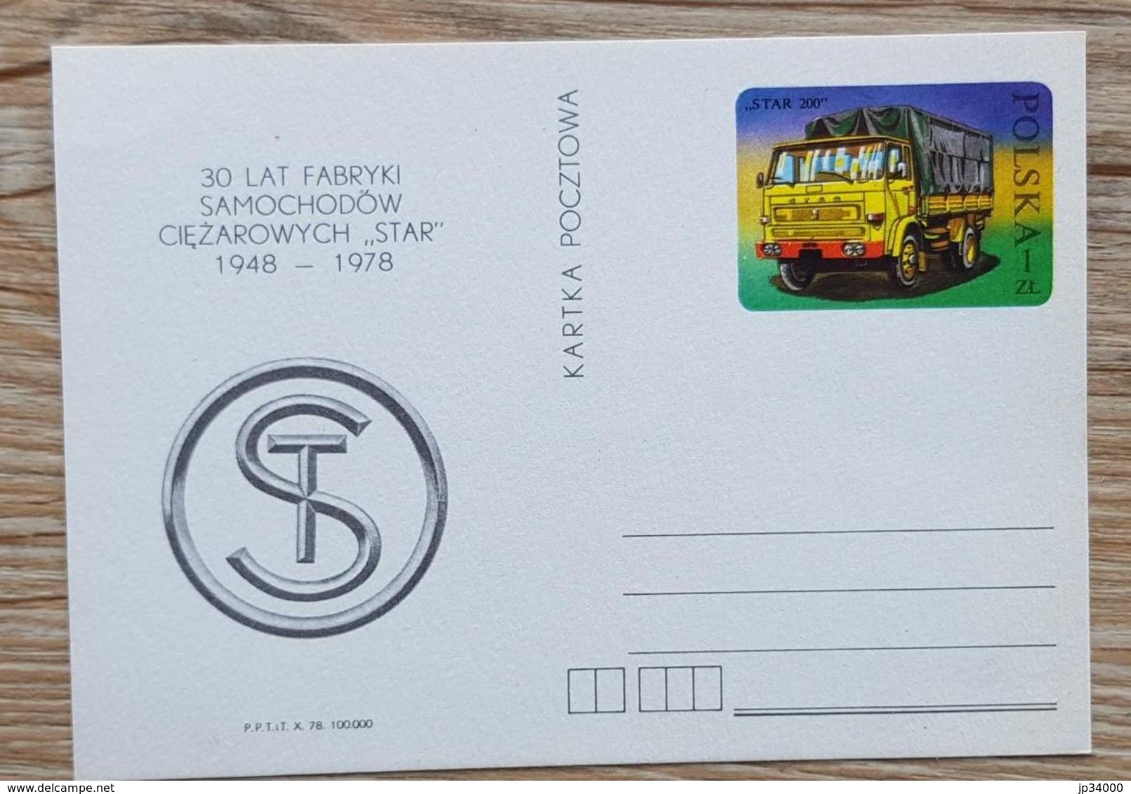 POLOGNE, Camion, Camions, Camionette, Entier Postal Neuf émis En 1978 - Camions