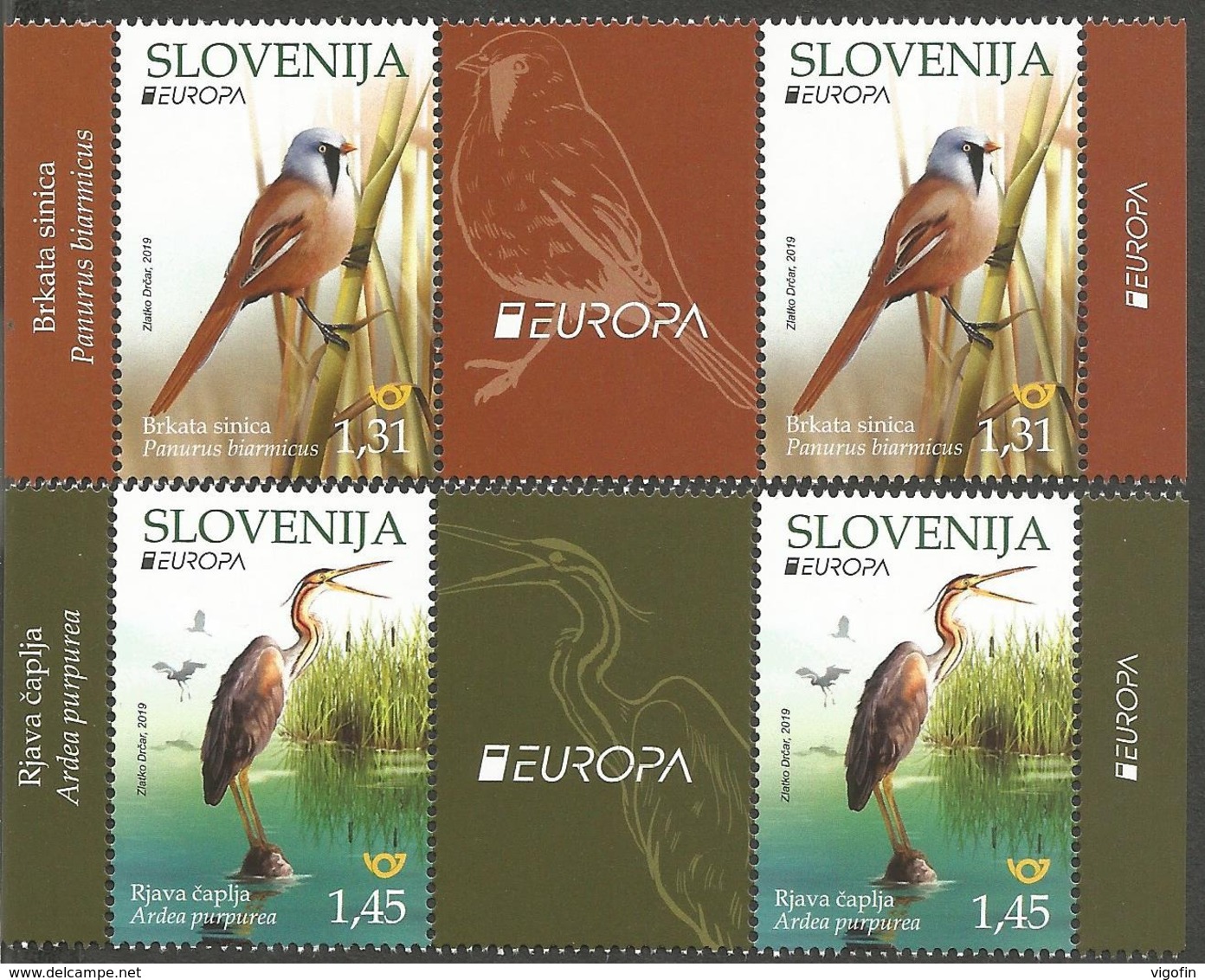 SI 2019-1375-6 EUROPA CEPT, SLOVENIA, 2 X 2v Labels, MNH - 2019