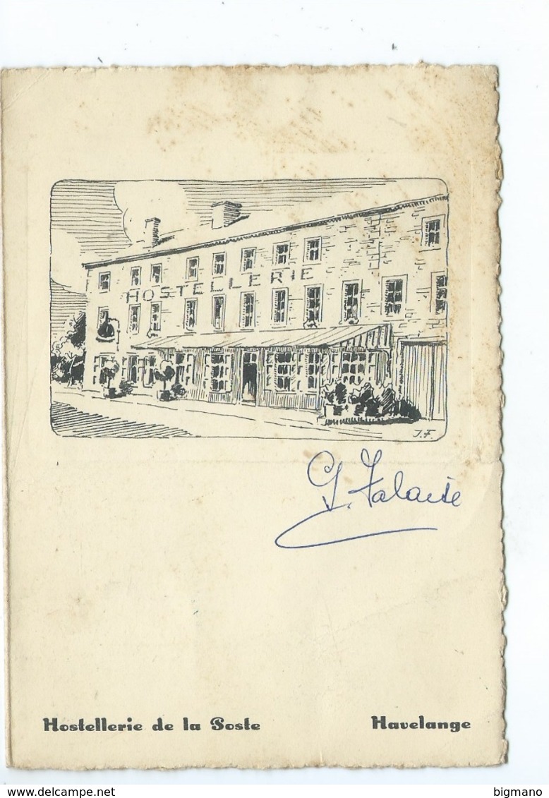 Havelange Hostellerie De La Poste ( Menu 1961 - Document En 4 Volets Au Format CPM ) ETAT Voir Les Scans !!! - Havelange