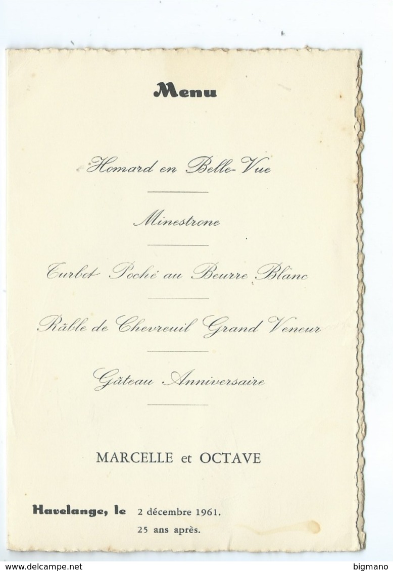 Havelange Hostellerie De La Poste ( Menu 1961 - Document En 4 Volets Au Format CPM ) ETAT Voir Les Scans !!! - Havelange