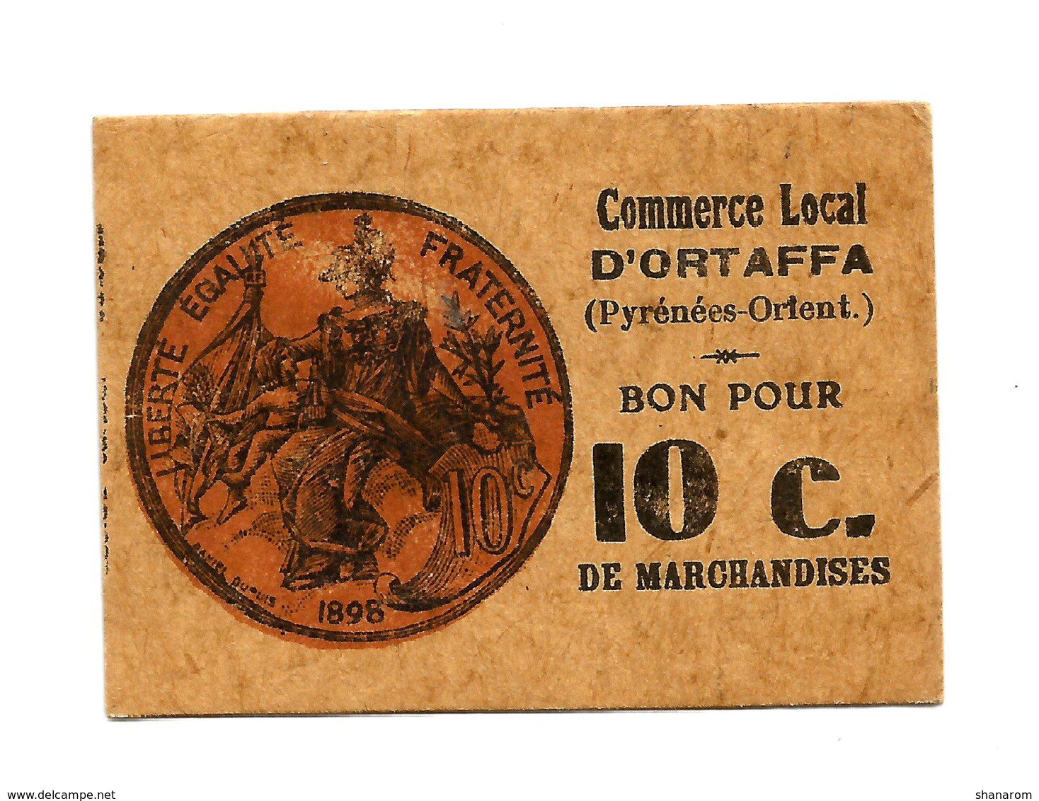 1914 - 1918 // ORTAFFA (Pyrénées-Orientales) // SOU De LACLAU // Commerce Local // Bon Pour 10 Centimes - Bons & Nécessité