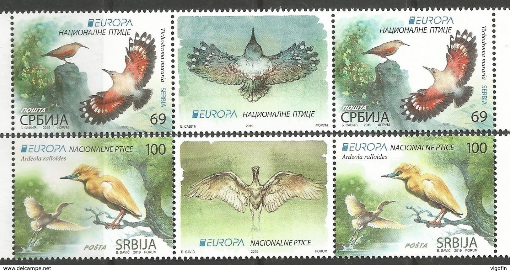 SRB 2019-11 EUROPA CEPT, SERBIA SERBIEN, 2 X 2v + Labels, MNH - 2019