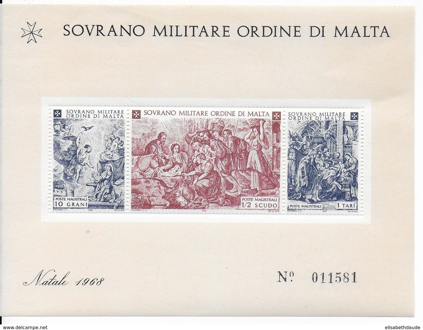 ORDRE De MALTE - SASSONE BLOC N°1 **  - COTE = 65 EUR. - NOËL - Sovrano Militare Ordine Di Malta