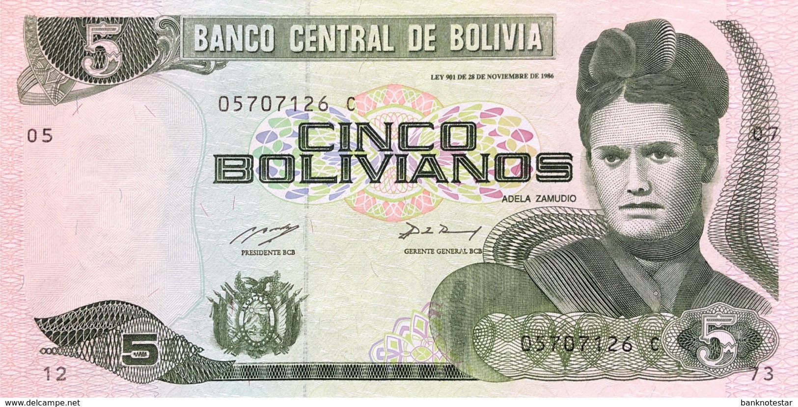 Bolivia 5 Bolivianos, P-209 (1993) - UNC - Serie C! - Bolivien