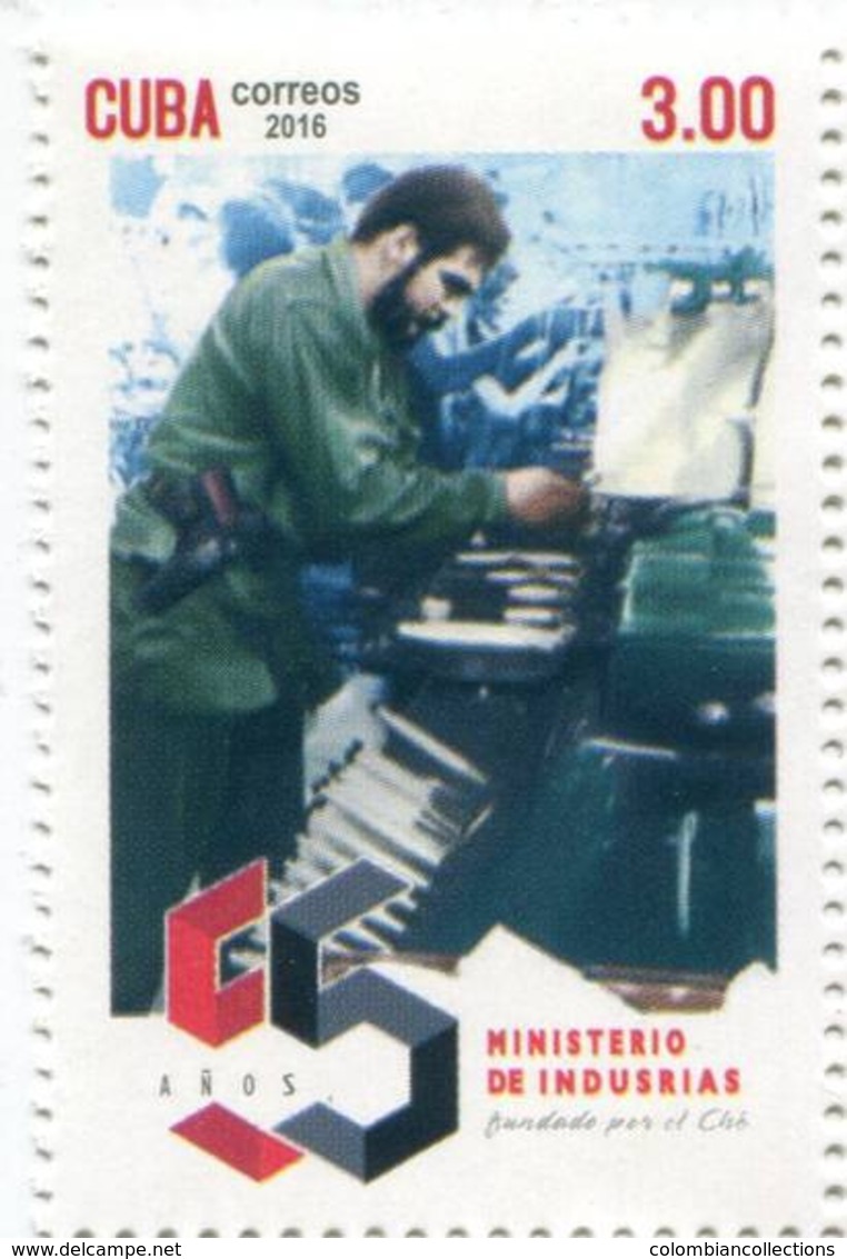 Lote CU2016-15, Cuba, 2016, Sello, Stamp, 55 Años Ministerio De Industrias, Che Guevara, Ministry Of Industries - Otros & Sin Clasificación