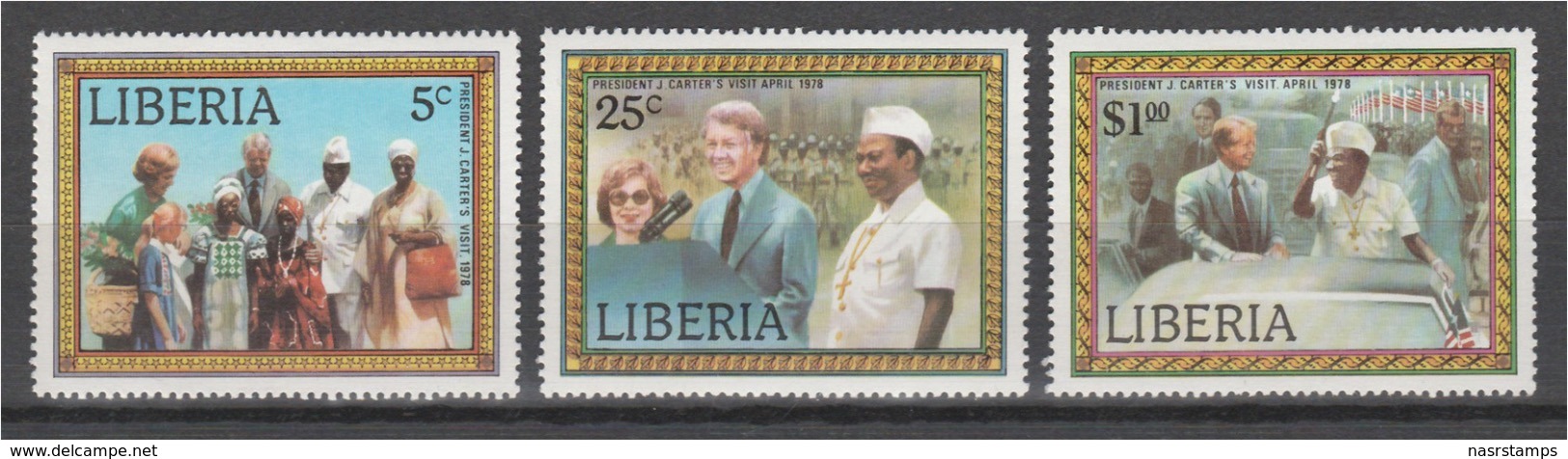 Liberia - 1978 - ( Pres. Carter’s Visit To Liberia ) - Complete Set - MNH** - Liberia