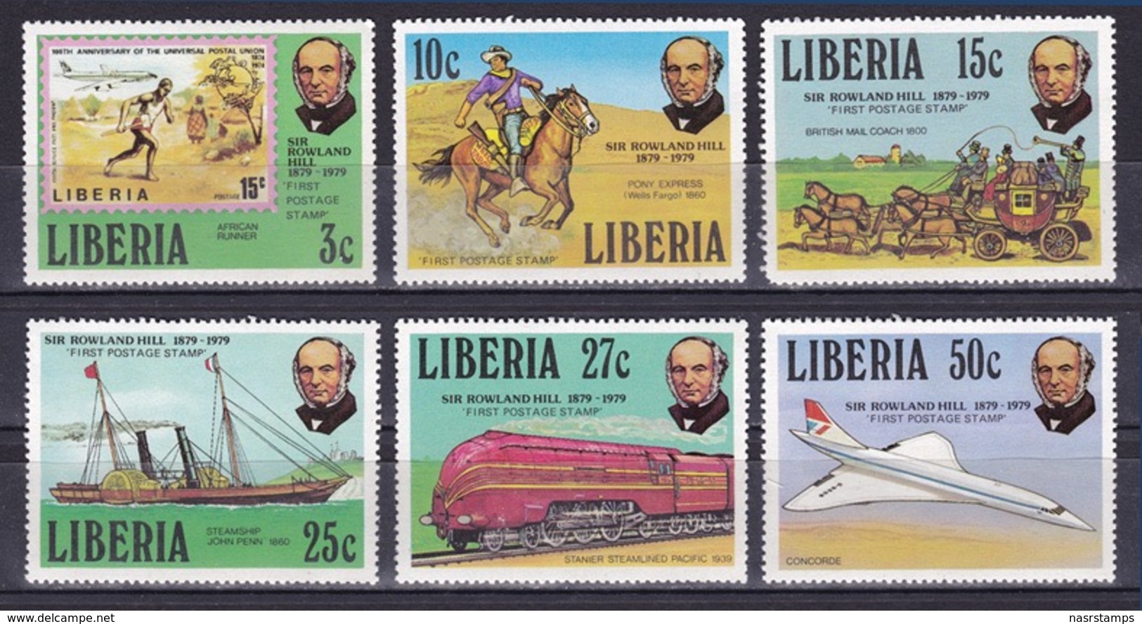 Liberia - 1979 - ( Sir Rowland Hill (1795-1879), Originator Of Penny Postage ) - Complete Set - MNH** - Liberia