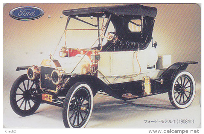 Télécarte Japon / 110-011- - Vieille Voiture - FORD T 1908 - OLDTIMER Classic Car Japan Phonecard - AUTO - COCHE - 3359 - Coches