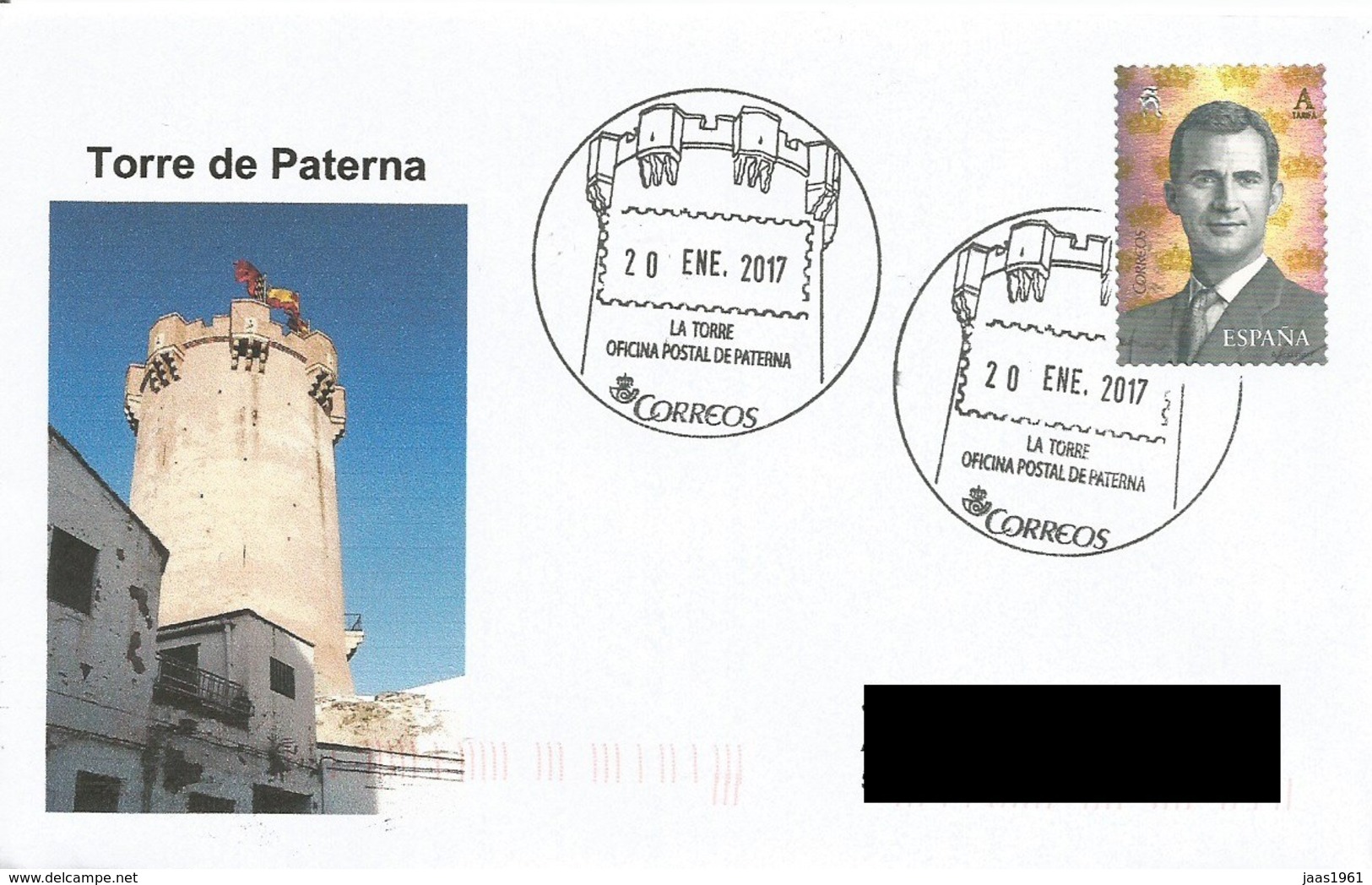 SPAIN. POSTMARK PATERNA TOWER. 2017 - Otros & Sin Clasificación