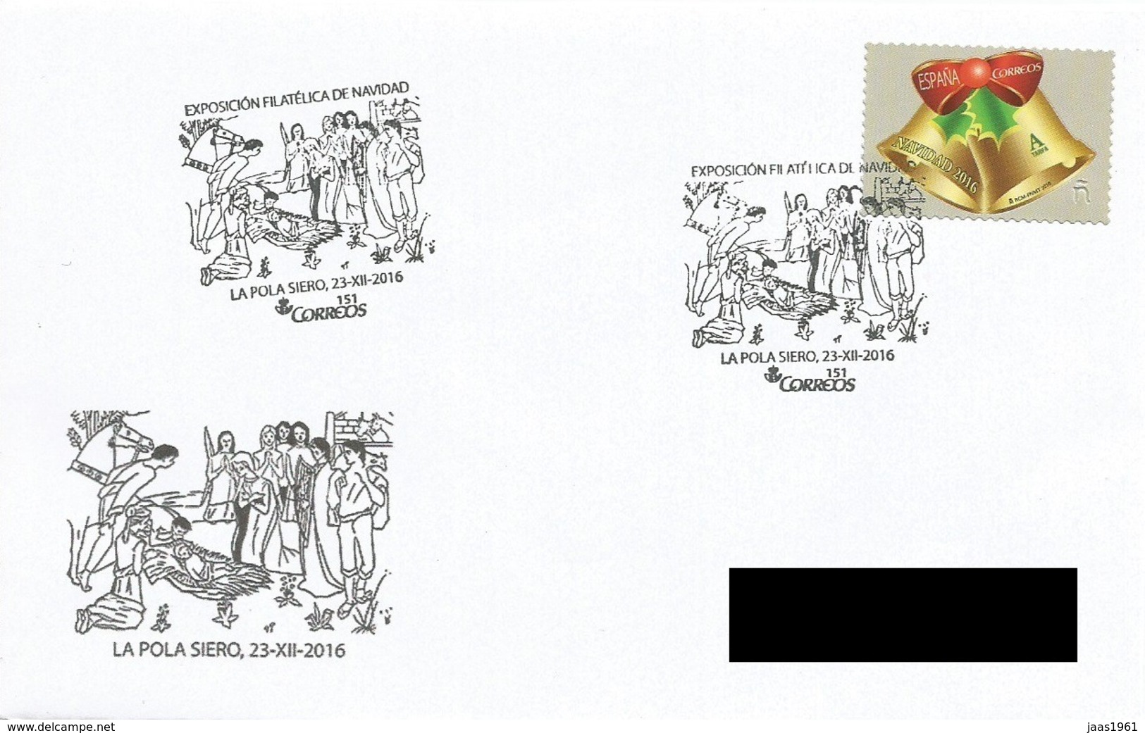 SPAIN. POSTMARK CHRISTMAS. LA POLA DE SIERO. 2016 - Otros & Sin Clasificación