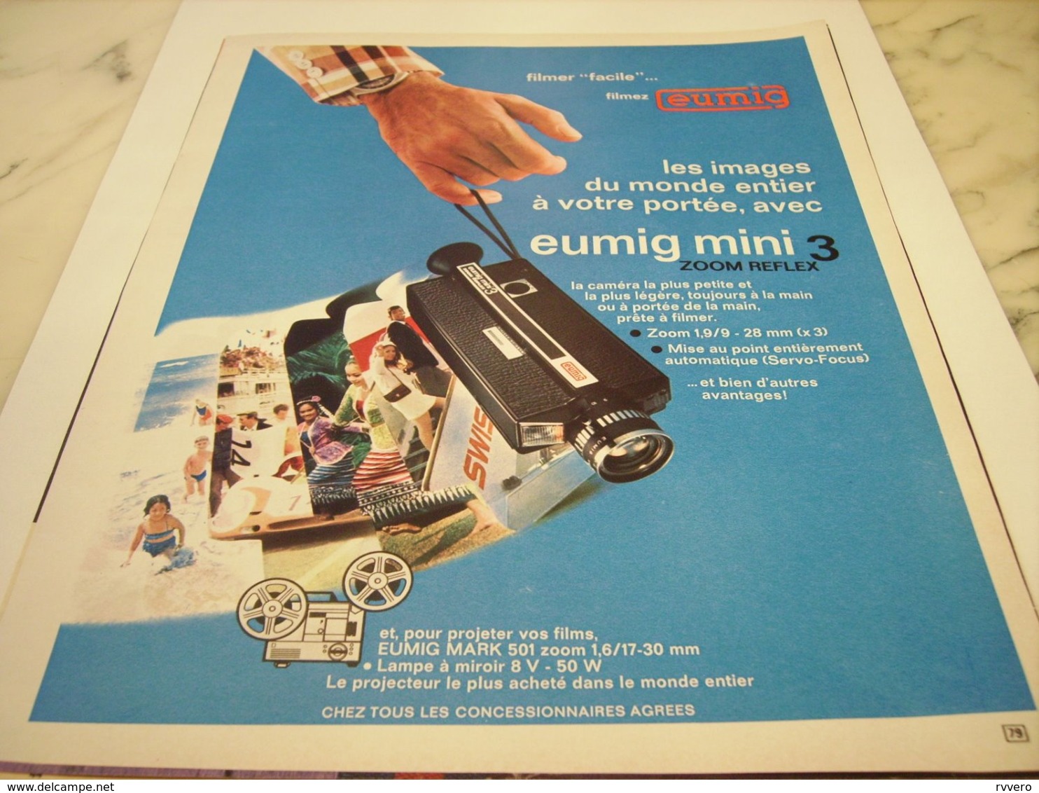 ANCIENNE PUBLICITE  CAMERA MINI EUMIG  1972 - Autres & Non Classés