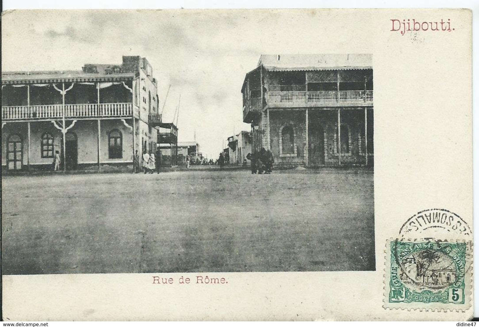 DJIBOUTI -rue De Rome   (voyagée) - Gibuti