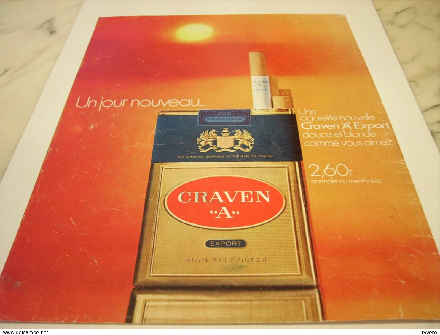 ANCIENNE PUBLICITE CIGARETTE CRAVEN A 1971 - Advertising