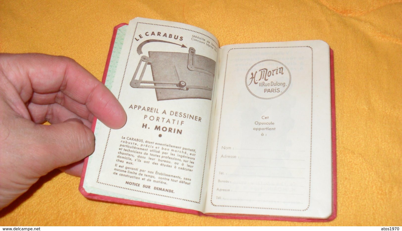 ANCIEN AGENDA FORMULAIRE H. MORIN LE VADE MECUM DE L'INGENIEUR. ANNEE 1955.. - Publicités
