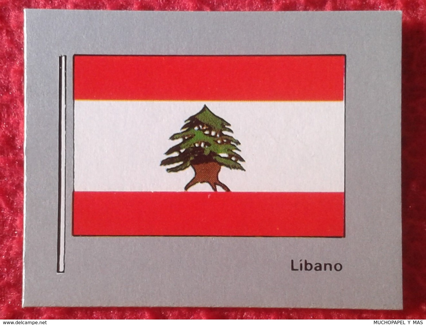 SPAIN ANTIGUO PEQUEÑO CROMO RARE SMALL OLD COLLECTIBLE CARD 1983 BANDERAS Y ESCUDOS 111 LEBANON LIBANO ASIA FLAG BANDERA - Otros & Sin Clasificación