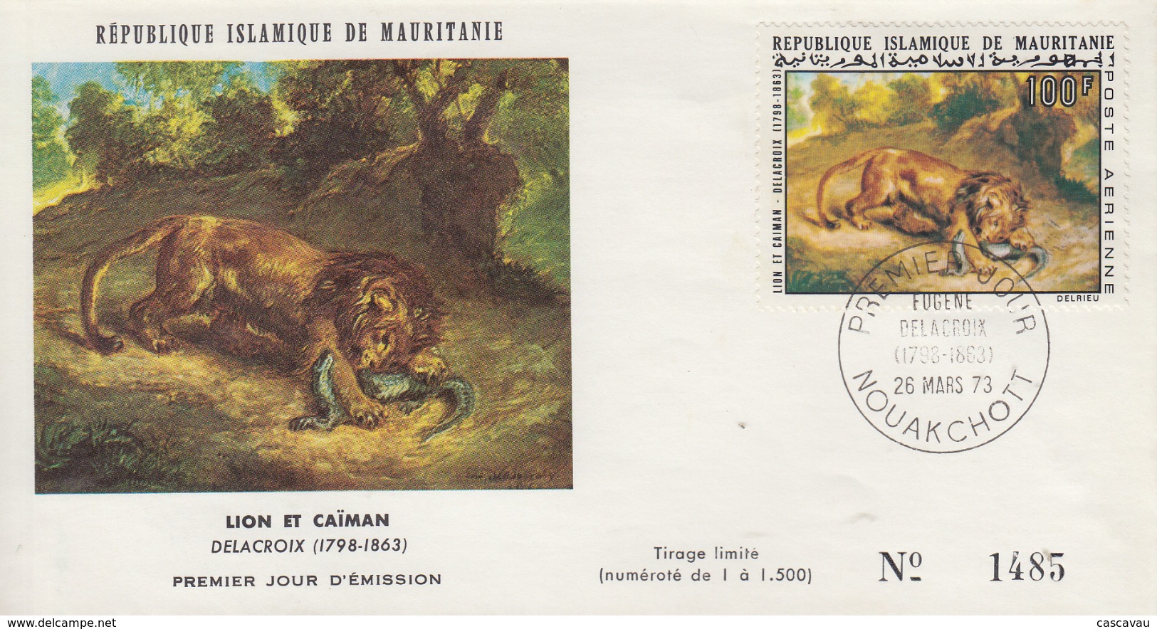 Enveloppe  FDC  1er  Jour   MAURITANIE    Oeuvre  De   DELACROIX   1973 - Mauritanie (1960-...)