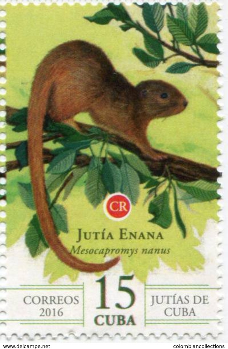 Lote CU2016-25, Cuba, 2016, Sello, Stamp, Jutias De Cuba, 6 V, Jutia, Rodent Animal, Fauna - Otros & Sin Clasificación