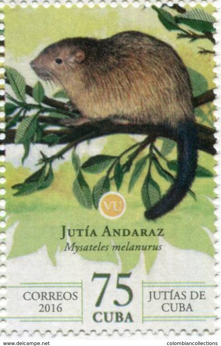 Lote CU2016-25, Cuba, 2016, Sello, Stamp, Jutias De Cuba, 6 V, Jutia, Rodent Animal, Fauna - Otros & Sin Clasificación