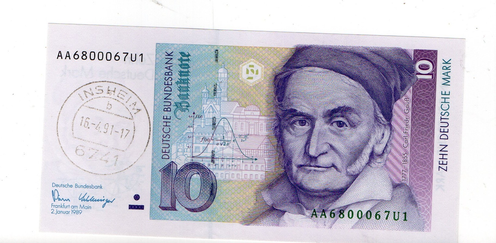 Deutschland,BRD 10 DM DM Banknote,ungelaufen,vom Ausgabetag - 10 Deutsche Mark